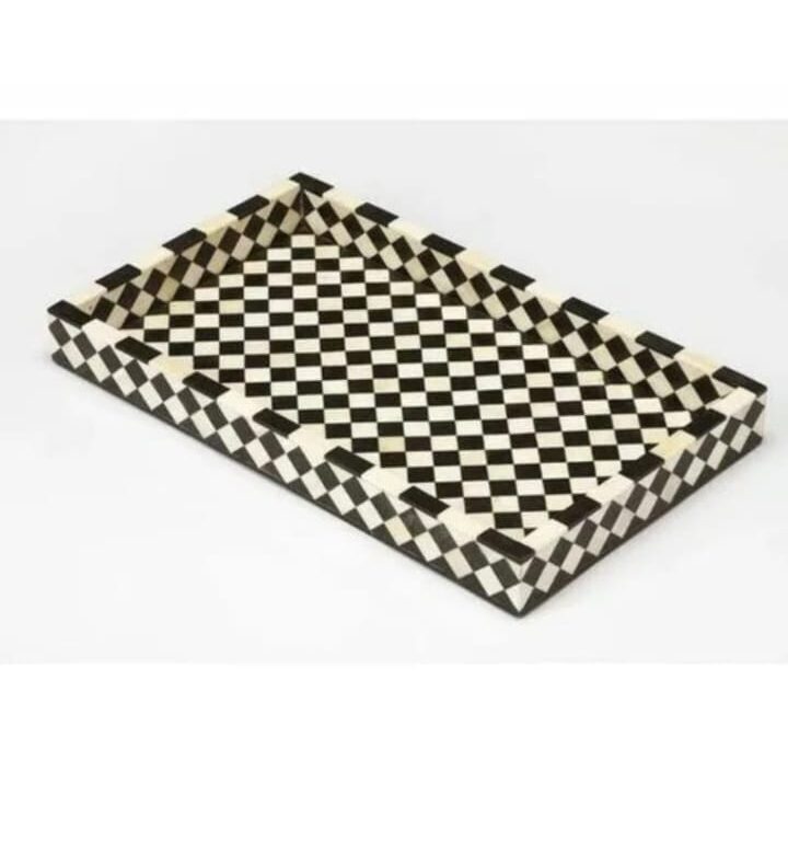 Handmade Bone Inlay Checkerboard Serving Tray | Manufacturer & Exporter